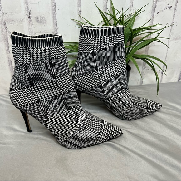 Something Navy Plaid sock boots 7 - Picture 8 of 9